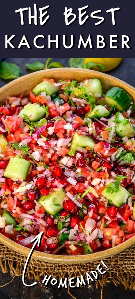 Salad To Go With Indian Food, Indian Salad Ideas, Indian Side Salad, Indian Style Salad, Indian Meals Recipes, Indian Inspired Salad, Diet Salad Recipes Indian, Party Salad Ideas, Salad Recipes Indian