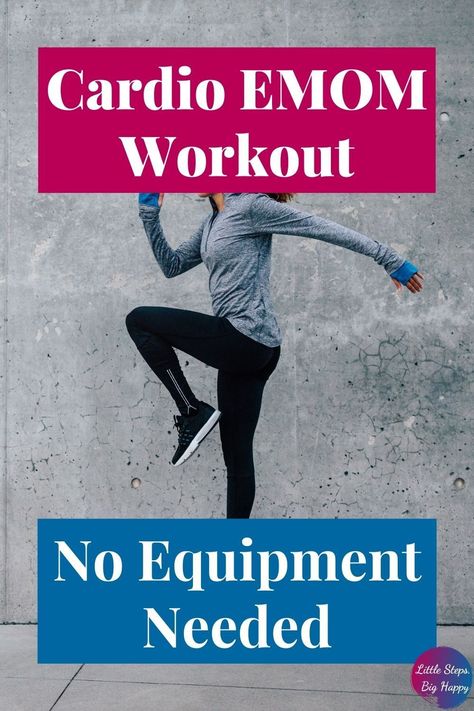 If you're looking to get in shape, check out this cardio EMOM workout. This fat burning cardio workout is great for women who are beginners. These easy moves require no equipment and just use your bodyweight to get a full body workout. You can do this exercise routine at home, at the gym, or wherever you workout. #cardioEMOMworkout #noequipmentEMOMworkout 30 Minute Cardio Workout At The Gym, Easy At Home Cardio Workouts, Emom Workout Cardio, No Machine Cardio, Body Weight Cardio Exercises, Standing Cardio Exercises, Emom Workout No Equipment, Cardio Workout At Home Fat Burning, Cardio Emom