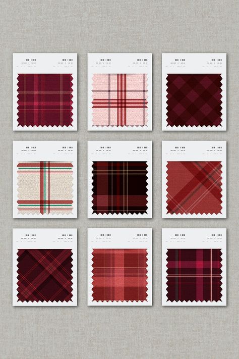 Plaid Checks Pattern, Plaid Fabric Swatch, Fabric Swatches Board, Checks Design Pattern Fabrics, Swatch Board Fashion Fabric, Swatch Board Ideas, Fabric Samples Swatches, Fabric Chart Fashion Portfolio, Fabric Swatches Ideas Fashion Portfolio