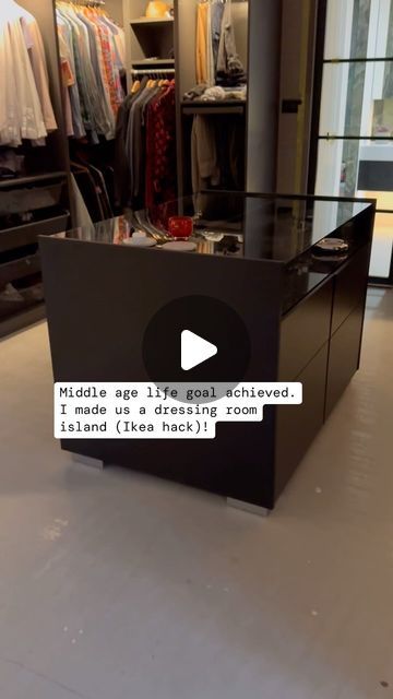 Marc Hagan-Guirey on Instagram: "I made us a dressing room island the Ikea hack way! @ikeahackersofficial" Closet Island Ideas Ikea Hacks, Island Dressing Room, Simple Dressing Room Ideas, Diy Closet Island, Dressing Room Island, Walk In Closet Island, Dressing Island, Ikea Dressing Room, Dressing Ikea