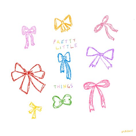 Spring Doodle Art, Aesthetic Numbers 1-10, Doodle Logo Design, Cute Girly Doodles, Cute Colorful Doodles, Cute Bow Drawing, Cute Aesthetic Doodles, Small Simple Doodles, Shape Doodles