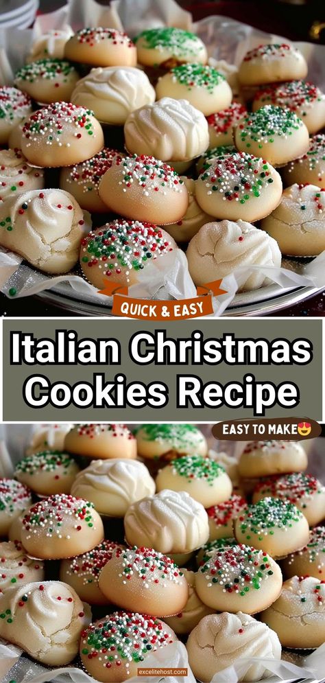 Italian Christmas Cookies are delicious cake-like cookies with a hint of anise and sweet sugar glaze. This easy cookie recipe is great to serve any time of the year. Italian Christmas Cookie Recipes, Italian Christmas Cookies, Baked Recipes, Italian Cookie Recipes, Delicious Christmas Cookies, Italian Recipes Dessert, Christmas Cookie Recipes, Dipped Cookies, Cream Butter