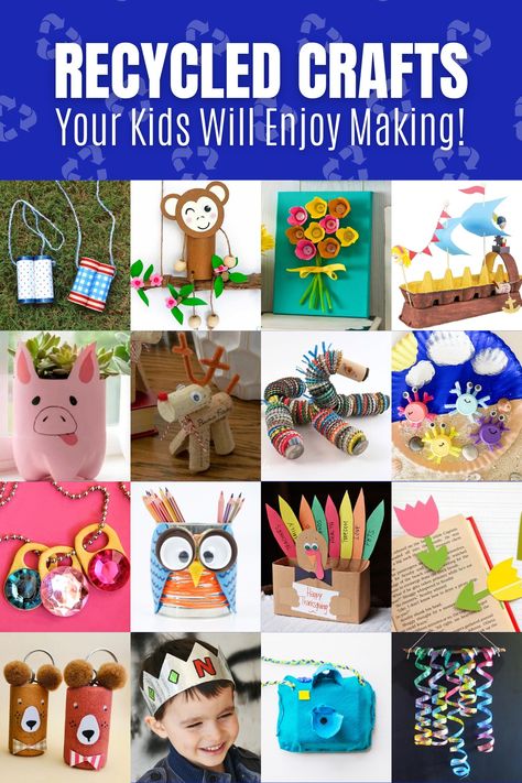 Turn trash into treasure and spark creativity in your little ones with these fun recycled crafts for kids. Get cute, budget friendly ideas. Recycled Crafts For Toddlers, Kids Recycled Crafts, Diy Recycled Crafts, Upcycling Projects For Kids, Recycled Crafts Kids Preschool, Recycled Crafts For Kids, Recycled Crafts Kids Projects, Recycling Projects For Kids, Trash To Treasure Ideas