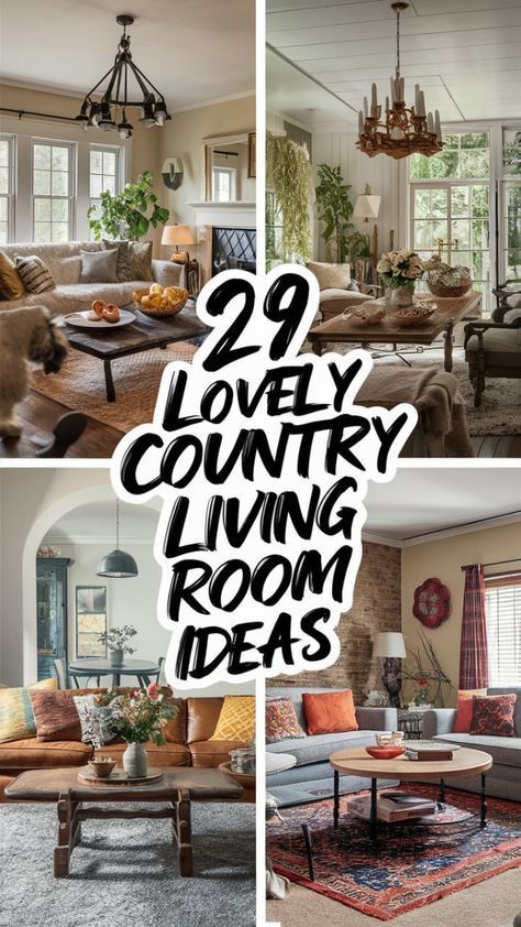 Find 29 elegant and rustic country living room ideas. Create a captivating atmosphere with natural materials, vintage furnishings, and cozy textiles. Rustic Country Living Room, Country Living Room Decorating Ideas, Rustic French Country Living Room, Country Farmhouse Decor Living Room, English Country Living Room, Country Living Room Ideas, Country Cottage Living Room, Cottage Style Living Room, Country Cottage Living