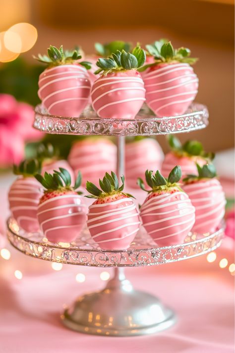 Are you craving a fresh and fruity baby shower idea for twin girls? A strawberry-themed celebration delights with tasty snacks and sweet decor that’s as cute as it is delicious. It’s the perfect way to celebrate in style. Take a bite out of this idea and make your twin girls’ baby shower unforgettable! Berry Sweet Baby Sprinkle, Bunny Themed Desserts, Sprinkle Girl Baby Shower Ideas, Baby Shower Girl Desserts, Baby Shower Fruit Table, Valentines Baby Shower Food, Berry Sweet Baby Shower Theme Treats, Baby Shower Tea Party Food, Baby Shower In February Ideas