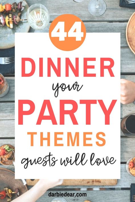 No more boring potlucks. Make potlucks fun with a creative theme. We have 44 potluck themes-for every season-so your next dinner party can be easy, fun, and delicious for everyone involved. #potluck #sidedishesfor #feedacrowd #easyrecipes #potluckrecipes #potluckideas #dinnerpartyideas Progressive Dinner Themes, Fun Dinner Party Themes, Supper Club Theme, Potluck Themes, Themed Dinners Ideas, Potluck Dinner Party, Creative Dinner, Thanksgiving Dinner Ideas, Group Dinner