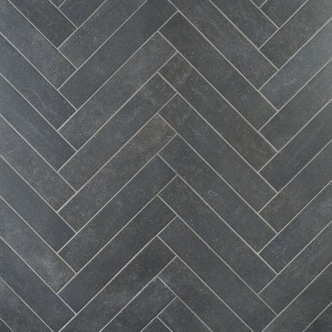 Ivy Hill Tile Sanskrit 4" x 19.37" Porcelain Patterned Subway Wall & Floor Tile & Reviews | Wayfair Slate Herringbone Tile Floor, Dark Floor Tile, Grey Herringbone Tile, Gray Herringbone Tile, Black Herringbone Tile, Dark Grey Tile, Herringbone Tile Floors, Paving Pattern, Dark Tile