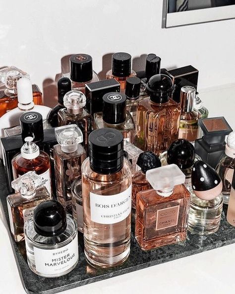 These Are the Most Popular Fragrances Among Fashion People - Fashionista Bandeja Perfume, Koleksi Parfum, Penyimpanan Makeup, Perfume Storage, Alat Makeup, Perfume Display, Perfume Organization, Popular Perfumes, Perfume Collection Fragrance