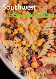 Southwest Pasta Salad Southwest Pasta, Southwest Pasta Salad, Taco Pasta Salad, Cold Pasta Salad Recipes, Easy Pasta Salad Recipe, Cold Pasta Salad, Diner Recept, Pasta Fatta In Casa, Pasta Carbonara