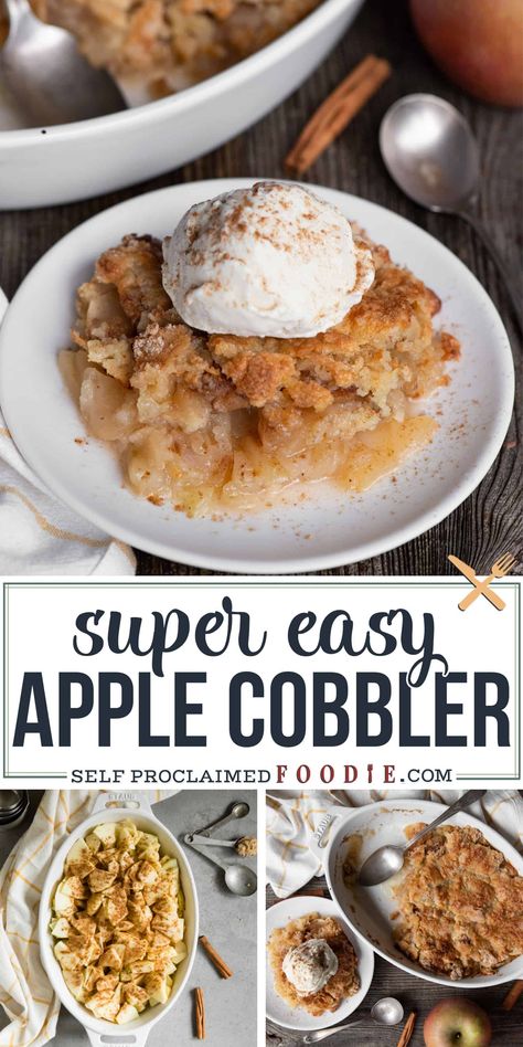 Easy Apple Cobbler, Apple Cobbler Easy, Cobbler Recipes Easy, Apple Cobbler Recipe, Cobbler Easy, Apple Recipes Easy, Brown Betty, Domino Effect, Apple Cobbler