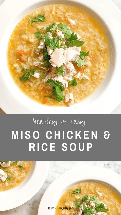 Horchata Latte, Miso Chicken, Miso Soup Recipe, Easy Chicken And Rice, Rice Soup Recipes, Roast Chicken Leftovers, Chicken Rice Soup, Healthy Soups, Winter Treats