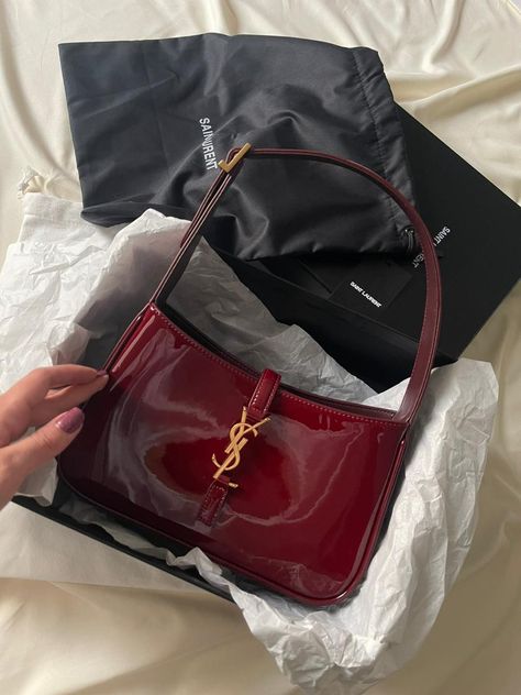 Ysl Cherry Red Bag, Ysl Burgundy Bag, Cranberry Outfits, Red Girly Aesthetic, Ysl Purse, Purse Aesthetic, My Style Bags, Luxury Bags Collection, Girly Aesthetic