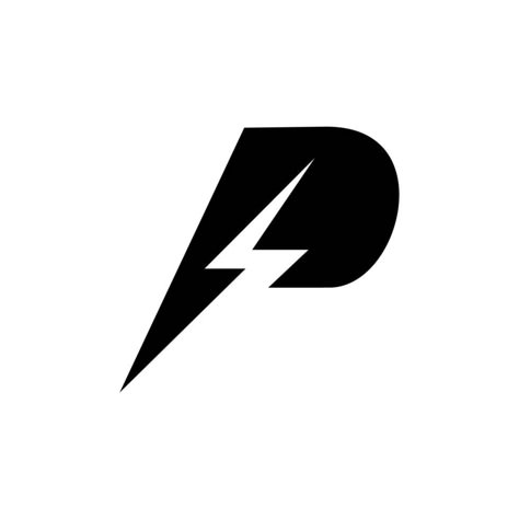 Letter P And Lightning Bolt Logo Design Template Power Logo Design Ideas, Lightning Logo Design, Bolt Logo Design, Power Logo Design, P Letter Logo, Electricity Logo, Two Letter Logo, Letter P Logo, Lightning Bolt Logo