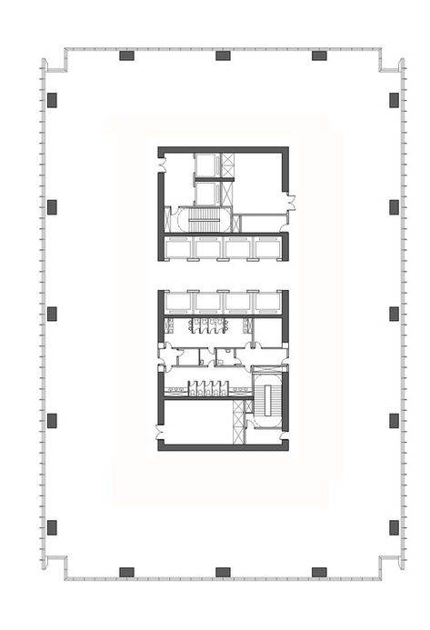 Building Core Plan, Office Building Plans, Architecture Site Plan, Office Floor Plan, Core Design, Office Building Architecture, Office Plan, Hotel Plan, Architecture Board