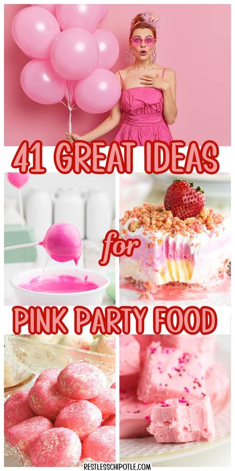 Pink Party Finger Foods, Pink Finger Food Ideas, Pink Food Party Ideas, All Pink Party Food, Pink Themed Charcuterie Board Ideas, Food For Pink Party, Pink Out Food Ideas, Pink Hors D’oeuvres, Color Party Ideas For Adults Pink Food