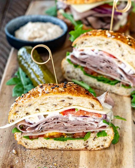 Level up your lunch with this gourmet roast beef sandwich! Zesty horseradish sauce, Swiss cheese, and fresh veggies on a wholesome whole grain roll. Perfect bite every time! 🥪✨ #RoastBeefDelight #GourmetSandwiches Roast Beef And Horseradish, Roast Beef Sandwich Recipes, Horseradish Recipes, Tender Roast Beef, Best Roast Beef, Beef Sandwich Recipes, Roast Beef Sandwich, Cooking Roast Beef, Jo Cooks