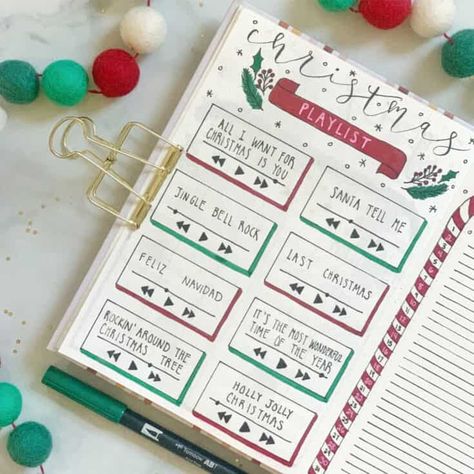 Bujo Christmas Gift List, Christmas Planning Bullet Journal, Christmas Bujo Theme, Christmas Theme Bullet Journal, Christmas Journaling Ideas, Bullet Journal Christmas Gift List, Bullet Journal Ideas Christmas, Christmas Gift List Ideas, Christmas Planner Ideas