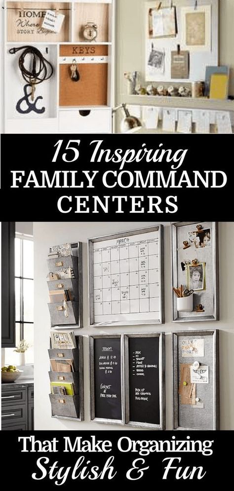 A family command center is a perfect way to organize a busy family! These DIY family command center ideas will help you organize and keep track of your mail, calendars, kid’s homework, backpacks, and school papers! Get your house and life organized for back to school now with these inspiring family command centers for your kitchen or office! #commandcenter #familyorganizationideas #familycommandcenter #commandcenterideas #organizationideas Family Command Centers, Diy Command Center, Office Organization Tips, Command Center Kitchen, Home Command Center, Command Centers, Tips For Organizing, Diy Organizer, Family Command Center