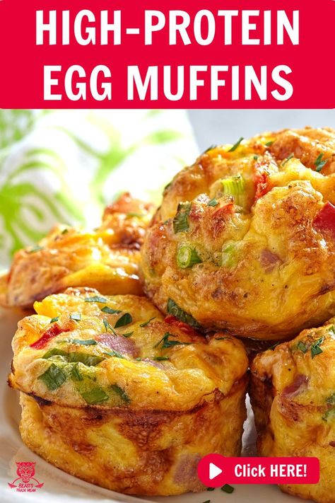 How you make the best high-protein egg muffins for breakfast or any other meal. You will love this quick, easy and delicious egg muffin recipe. 
#eggmuffins #proteineggmuffins #highproteineggmuffins #eggmuffinrecipes #eggmuffinrecipe #deliciousrecipes #deliciouseggmuffins #easyeggmuffinrecipe High Protein Egg Breakfast Recipes, High Protein Breakfast Egg Cups, Low Calorie High Protein Breakfast Muffins, Egg Muffins Breakfast High Protein, Livy Method Recipes Breakfast, Healthy High Protein Egg Bites, High Protein Egg Bites Recipe, High Protein Egg White Muffins, High Protein Low Calorie Egg Bites