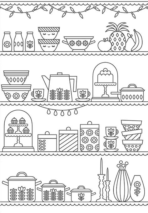 Decorative Doodles, Colouring Pages For Adults, Food Doodle, Printable Colouring Pages, Printable Colouring, Art Lessons Middle School, Colouring Page, Free Adult Coloring Pages, Color Book