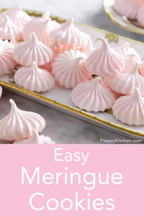 Easy Meringue Cookies, Easy Meringues, How To Make Meringue, Meringue Cookie Recipe, Meringue Recipe, Preppy Kitchen, Meringue Cookies, Cookie Tray, Easy Cookies