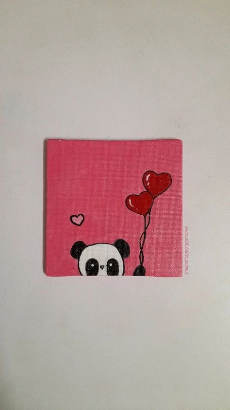 #🐼 #💕 #💓 #💗 #💖 #canvaspainting #canvasart #easypainting #panda #pinkasthetic Panda Canvas Art, Painting Ideas Birthday Gift, Canvas Painting Ideas To Gift, Painting Ideas To Give To Best Friend, Bsf Drawing Easy, Panda Easy Painting, Cute Canvas Paintings Easy For Best Friend, Things To Paint For Someones Birthday, Easy Painting For Friends