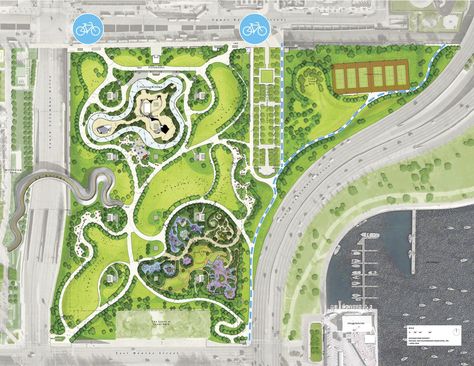 General Information - Maggie Daley Park - Maggie Daley Park Mvva Landscape, Koshino House, Parking Plan, Plot Plan, Landscape Architecture Plan, Park Plaza, Landscape Design Drawings, Landscape Architecture Drawing, Fotografi Urban