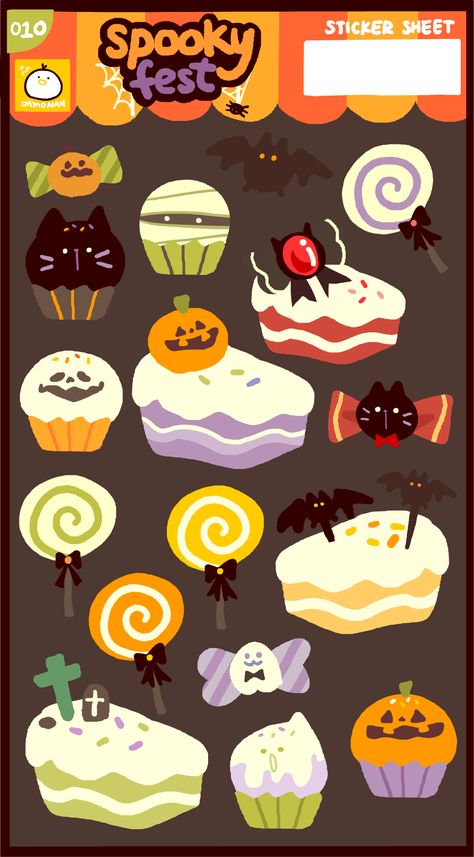 Discover The Best Professional Services in Graphic Design, Digital Marketing, Animation, Writing, and More Sticker Sheet Ideas, Snacks Illustration, Snack Illustration, Halloween Snack, Halloween Printables Free, Halloween Ii, Artist Alley, Halloween Snacks, Kawaii Halloween