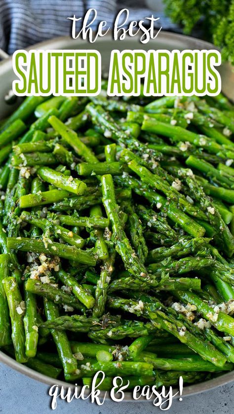 This sauteed asparagus is tender asparagus stalks cooked in butter, garlic and an assortment of herbs. Roasted Asparagus Recipes, Asparagus On The Stove, Tender Asparagus, Sauteed Asparagus, Ways To Cook Asparagus, Easy Asparagus, Saute Asparagus, Easy Asparagus Recipes, Asparagus Recipes Baked