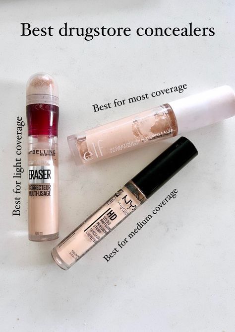 Good Concealer For Dark Circles, Nyx Hd Concealer, Good Concealer, Conceal Dark Circles, Best Drugstore Concealer, Best Concealers, Drugstore Concealer, Makeup Bag Essentials, Concealer For Dark Circles