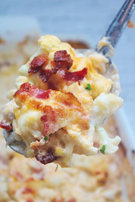 Keto Chicken Bacon Ranch Casserole, Keto Chicken Bacon Ranch, Keto Chicken Bacon, Bacon Ranch Casserole, Keto Mac And Cheese, Ranch Casserole, Bacon Cauliflower, Chicken Bacon Ranch Casserole, Low Carb Casseroles