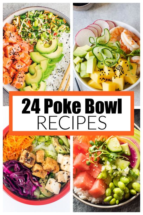 Sushi Salad Bowl, Yum Yum Bowl Recipe, California Roll Poke Bowl, Sushi Recipes Bowl, Poke Fish Recipes, Poke Bowl Tuna Recipe, Poke Bowl Noodles, Breakfast Poke Bowl, Seafood Poke Bowl