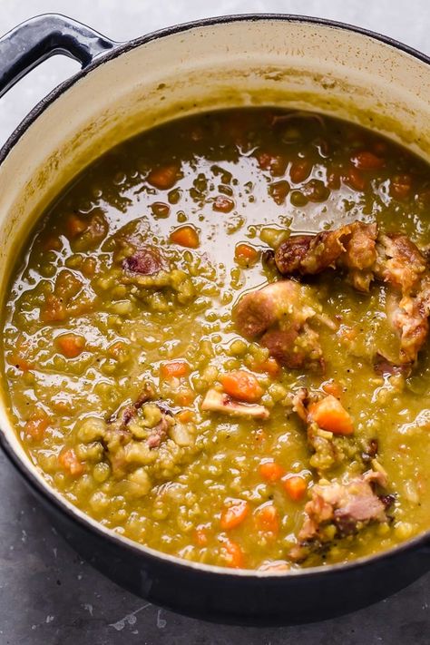 Split Pea And Ham Bone Soup, Ham And Split Pea Soup, Split Pea Ham Soup, Learning Cooking, Easy Split Pea Soup, Green Split Pea Soup, Split Pea Soup With Ham, Pea Soup With Ham, Yellow Split Pea Soup