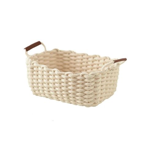 Cotton Rope Woven Desk Basket – Beige: Stylish and Functional Storage Bae Basket, Brrr Basket, Small Gift Basket, Basket Aesthetic, Cute Baskets, Fall Bedding Sets, Cluttered Desk, Fall Basket, Burr Basket