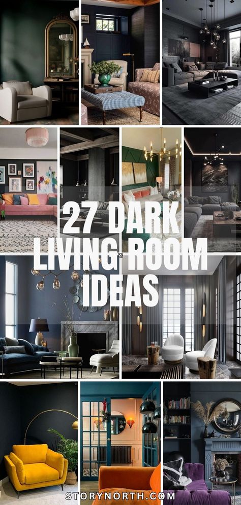 Save this pin for inspiration on transforming your living room into a moody, cozy haven with dark hues and textures. Elevate your home decor game with these stunning ideas! #homedecor #livingroomdesign #moodyaesthetics #homedecorinspo Living Room Dark Designs, Green Black Accent Wall Living Room, Decorating With Dark Walls, Maximalist Moody Decor, Moody Cottage Core Living Room, Living Room Colors With Fireplace, Dark Painted Living Room Walls, Small Moody Living Room Ideas, Dark Victorian Interior Design