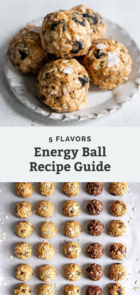 Energy Balls Recipe – A MASTER MIX with tons of flavor ideas. With this recipe you can make literally any flavor you want. Energy balls are a great healthy, no bake for kids and easy to make. You can make them with peanut butter, with flax seed or with chia seeds, cashew butter, etc. This post comes with the master mix guide and 5 flavor ideas. Our favorite on the go snack, great for meal prep and road trips! Small Batch Protein Balls, Protein Ball Snacks, Gluten Free Dairy Free Energy Balls, Protein Balls Peanut Free, Whole 30 Power Balls, Sunflower Butter Energy Balls, High Fiber Energy Bites, Heart Healthy Energy Balls, Oats Almond Butter Energy Balls