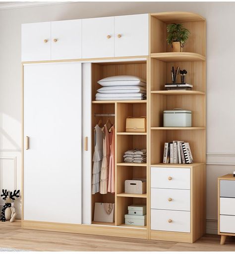 Cabinets For Small Bedrooms, Simple Wardrobe Design, Cupboard Ideas Bedroom, Small Bedroom Wardrobe, Ideas Armario, Wooden Cupboard Design, Wardrobe Design Ideas, Bedroom Wardrobe Ideas, Sliding Door Wardrobe Designs