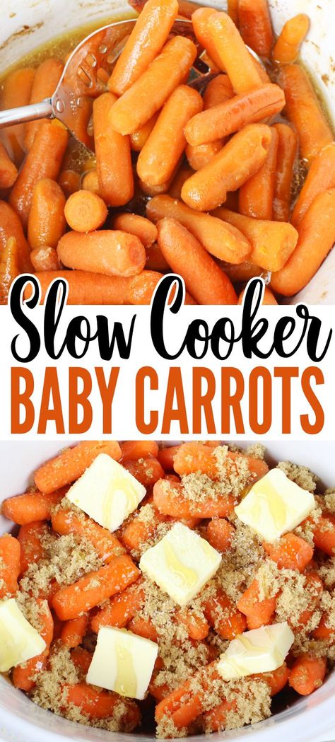 Baby Carrots Recipe, Thanksgiving Side Dishes Crockpot, Carrots With Honey, Baby Carrot Recipes, Crockpot Side Dishes, Side Dishes For Salmon, Steak Side Dishes, Carrots Recipe, Side Dishes For Bbq