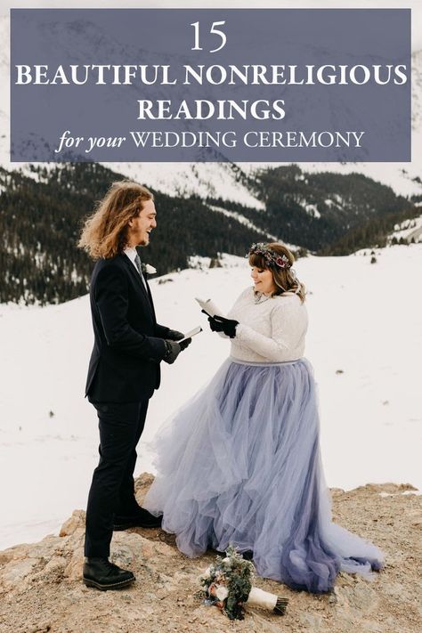 Our 15 favorite nonreligious readings that add the perfect sentimental touch to your wedding ceremony | Image by Amy Bluestar Photography Ceremony Readings, Wedding Ceremony Readings, Beach Wedding Ceremony, Loving Couples, Wedding Ceremony Script, Blog Image, Wedding Ceremony Ideas, Wedding Readings, Tiny Wedding