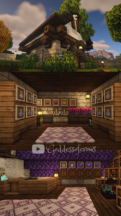 Minecraft | Amethyst Village Shops Minecraft Amethyst, Village Shop, Minecraft Inspo, Minecraft Blueprints, Minecraft Crafts, Minecraft Tutorial, Minecraft Building, Minecraft Projects, Minecraft Creations