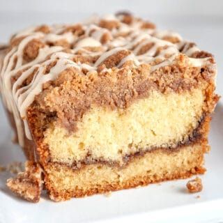 Coffee Crumb Cake, Espresso Glaze, Coffee Cake Loaf, Crumb Coffee Cakes, Easy Buttercream Frosting, Cake Pan Sizes, Sugar Geek, Crumb Cake Recipe, Cinnamon Coffee Cake