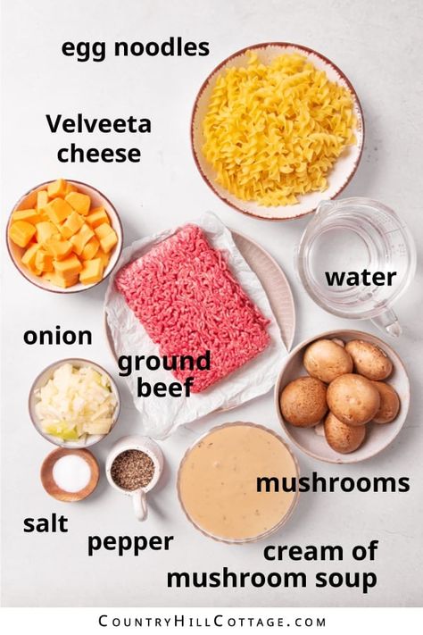 Hamburger And Velveeta Recipes, Ground Beef Velveeta Recipes, Velveeta Hamburger Helper, Velveeta Pasta, Hamburger Hotdish, Recipes With Velveeta Cheese, Velveeta Recipes, Egg Noodle Recipes, Beef Stroganoff Easy