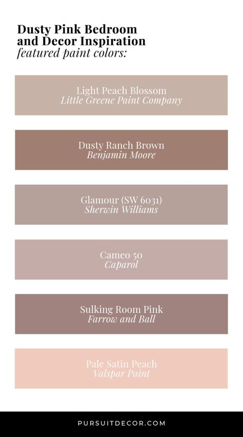 Glamour Sherwin Williams Paint Colors, Benjamin Moore Dusty Ranch Brown, Sw Glamour Paint, Pink Brown Colour Palette, Light Peach Blossom Little Greene, Brown Pink Paint, Brown Pink Paint Colors, Light Mauve Bedroom, Glamour Sherwin Williams