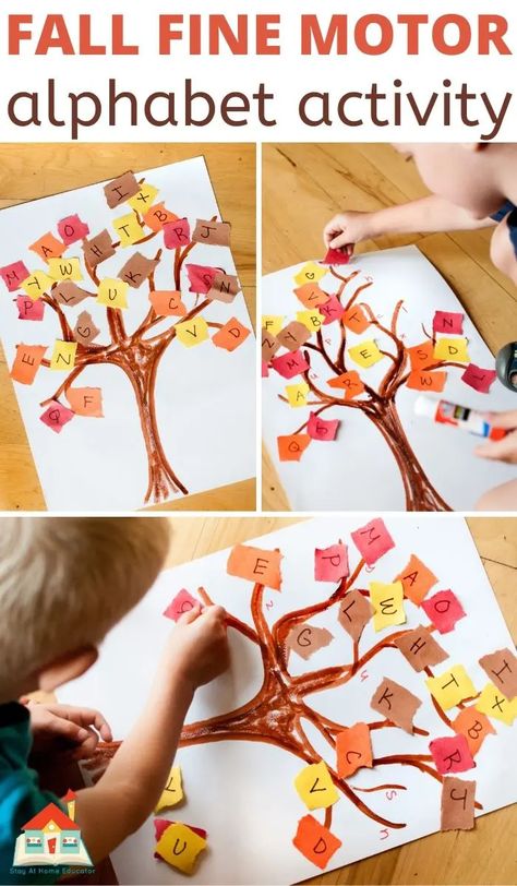 Tk Fall Activities, Fall Colors Activities For Preschool, Fall Pre K Activities, Preschool Small Group Activities, Tree Craft For Preschoolers, Letter K Activities For Preschool, Fall Alphabet Activities, Small Group Activities Preschool, Fall Activities For Preschool