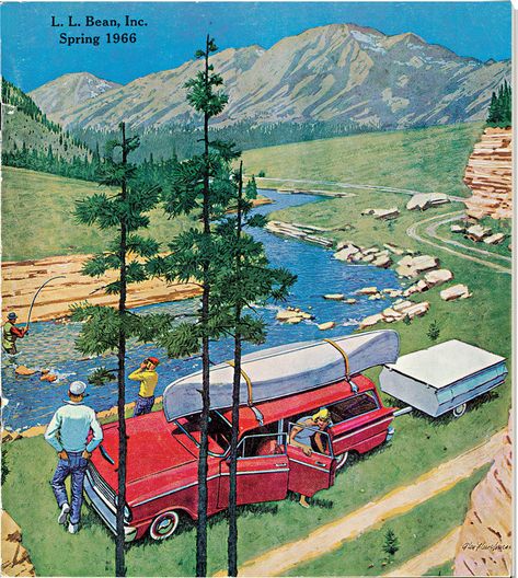 How Much Are Early L.L. Bean Catalogs Worth? | Maine Homes Vintage Cabin, Camping Glamping, Vintage Camping, Vintage Trailers, Camping Art, Camping Life, Go Camping, Vintage Travel, Vintage Ads