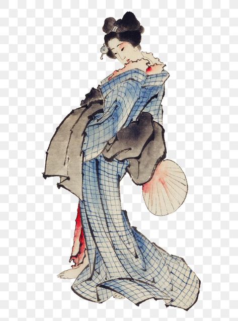 Japanese Geisha Drawing, Japanese Kimono Traditional, Japanese Vintage Fashion, Geisha Drawing, Geisha Kimono, Japanese Yukata, Vintage People, Japan Illustration, Kimono Japanese