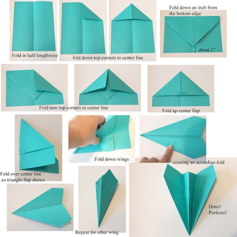 Paper Airplane Steps, Diy Origami Home Decor, Origami Plane, Origami Home Decor, Origami Airplane, Make A Paper Airplane, Airplane Kids, Airplane Crafts, Tutorial Origami