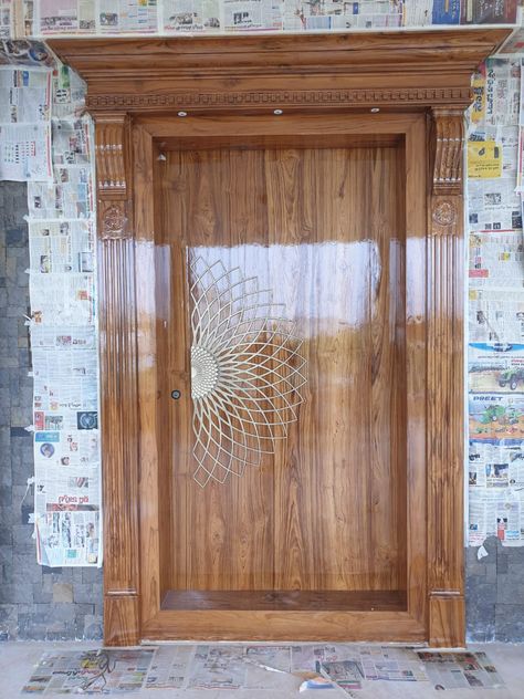 Main Door Design Entrance Modern, Main Door Design Entrance, Door Design Entrance, Door And Window Design, House Main Door, Single Door Design, Door Design Photos, House Balcony, Wooden Front Door Design