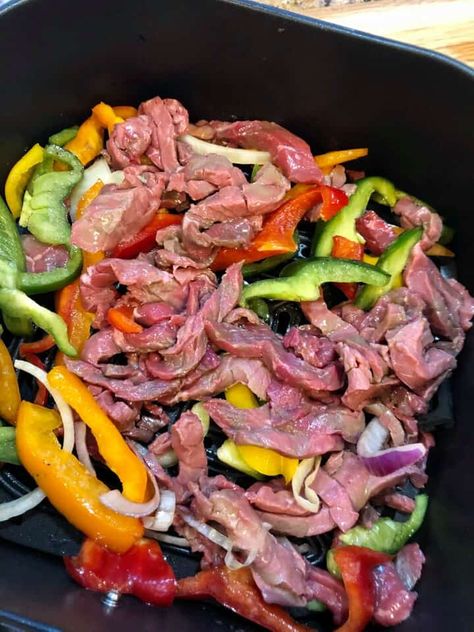 Air Fryer Teriyaki Beef Stir Fry - Fork To Spoon Stir Fry Recipes Air Fryer, Stir Fry In Air Fryer, Air Fry Stir Fry, Air Fryer Stir Fry Steak, Air Fryer Beef Stir Fry, Steak Stir Fry Air Fryer Recipes, Airfryer Stir Fry, Air Fryer Stir Fry Recipe, Air Fryer Pepper Steak