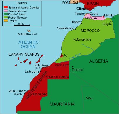 Colonial Africa, Spanish History, Northern Africa, Casablanca Morocco, Western Sahara, Tangier, Canary Islands, Atlantic Ocean, West Africa